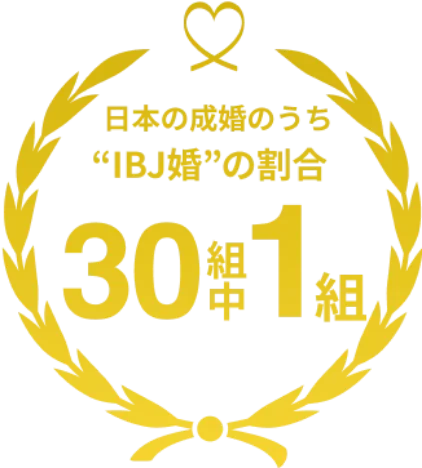 日本の成婚のうちIBJ婚の割合 30組中1組